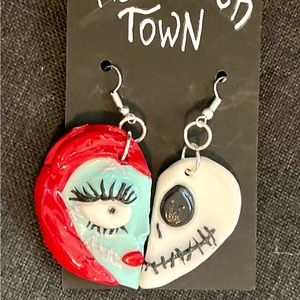 Halloween Nightmare before Christmas dangle earrings made with polymer clay